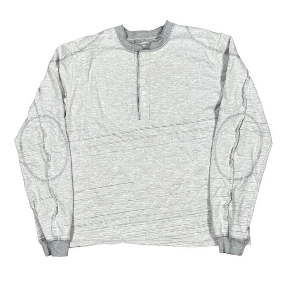 Carbon 2 Cobalt Men's Sz M Medium Light Gray Long Sleeve Shirt w Elbow Patch - Picture 1 of 13